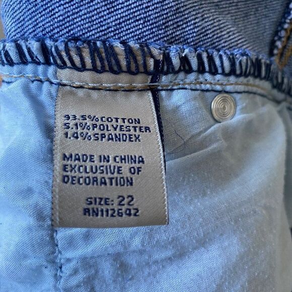 Blue Saavy Womens Blue Denim Dark Washed Ankle Length Jeans SZ 22 - Picture 11 of 12